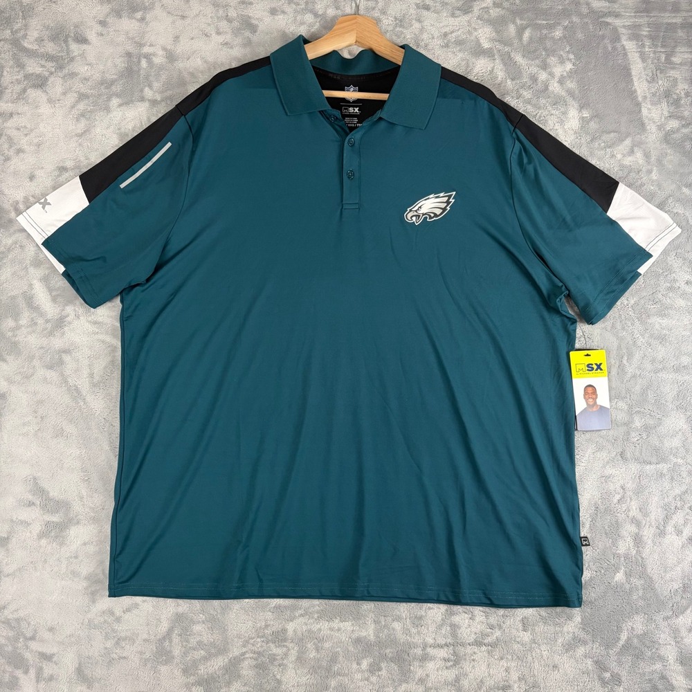 Philadelphia Eagles MSX by Michael Strahan Mens 2XL Performance Golf Polo Shirt
